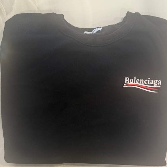 Balenciaga Black Crewneck with Logo